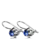 Стерлингово сребро 925 925 Sapphire Обеци vec013s Руски Съветски СССР Винтидж Ар-деко style